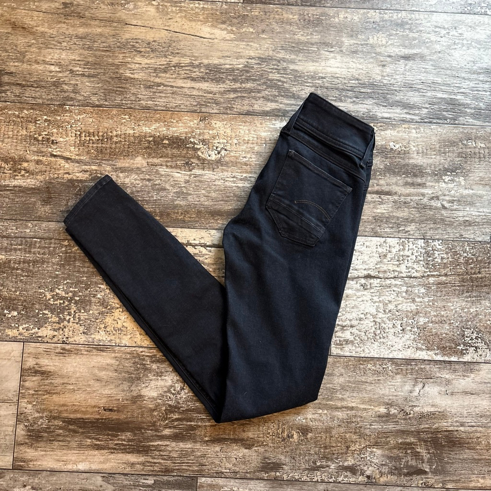 G-Star Raw Black Lynn D-Mid Super Skinny Jeans Size 23